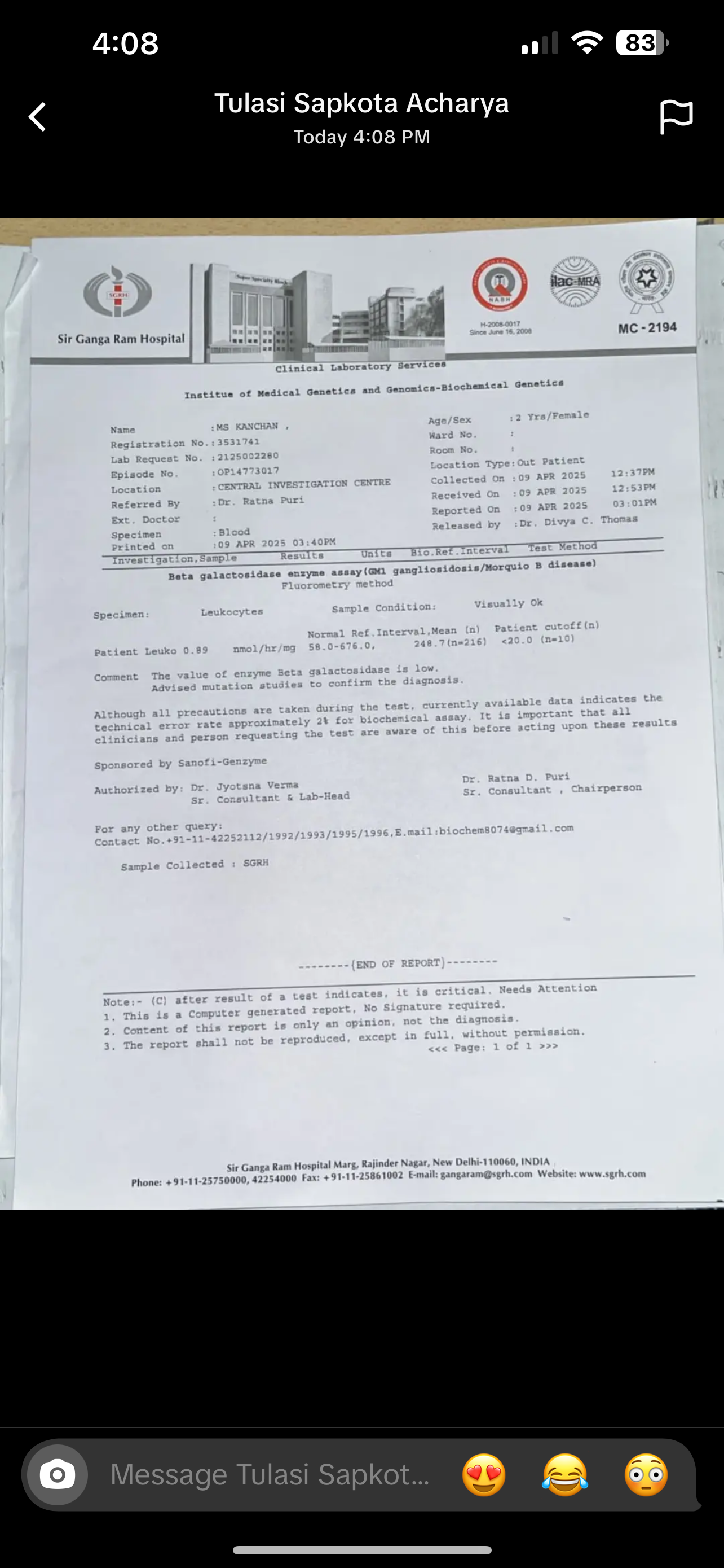 Help 32 months old kanchan GM 1 gangliosidosis type II campaign photo, 5 of 8