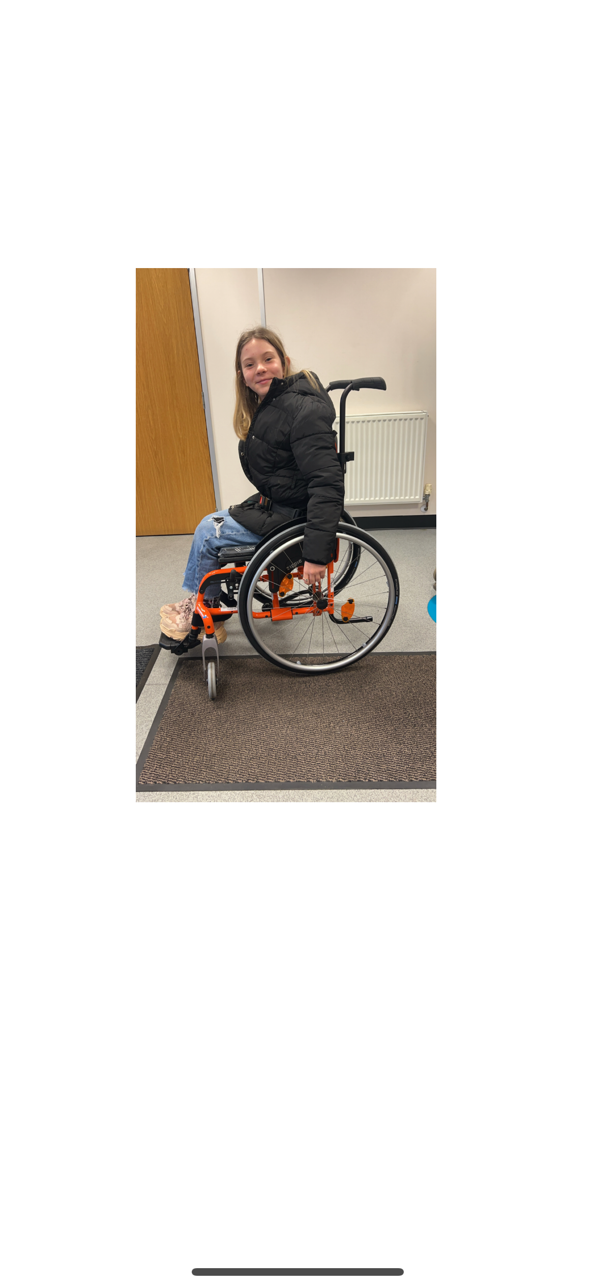 Clip on motor for Scarlett’s wheelchair campaign photo, 2 of 4