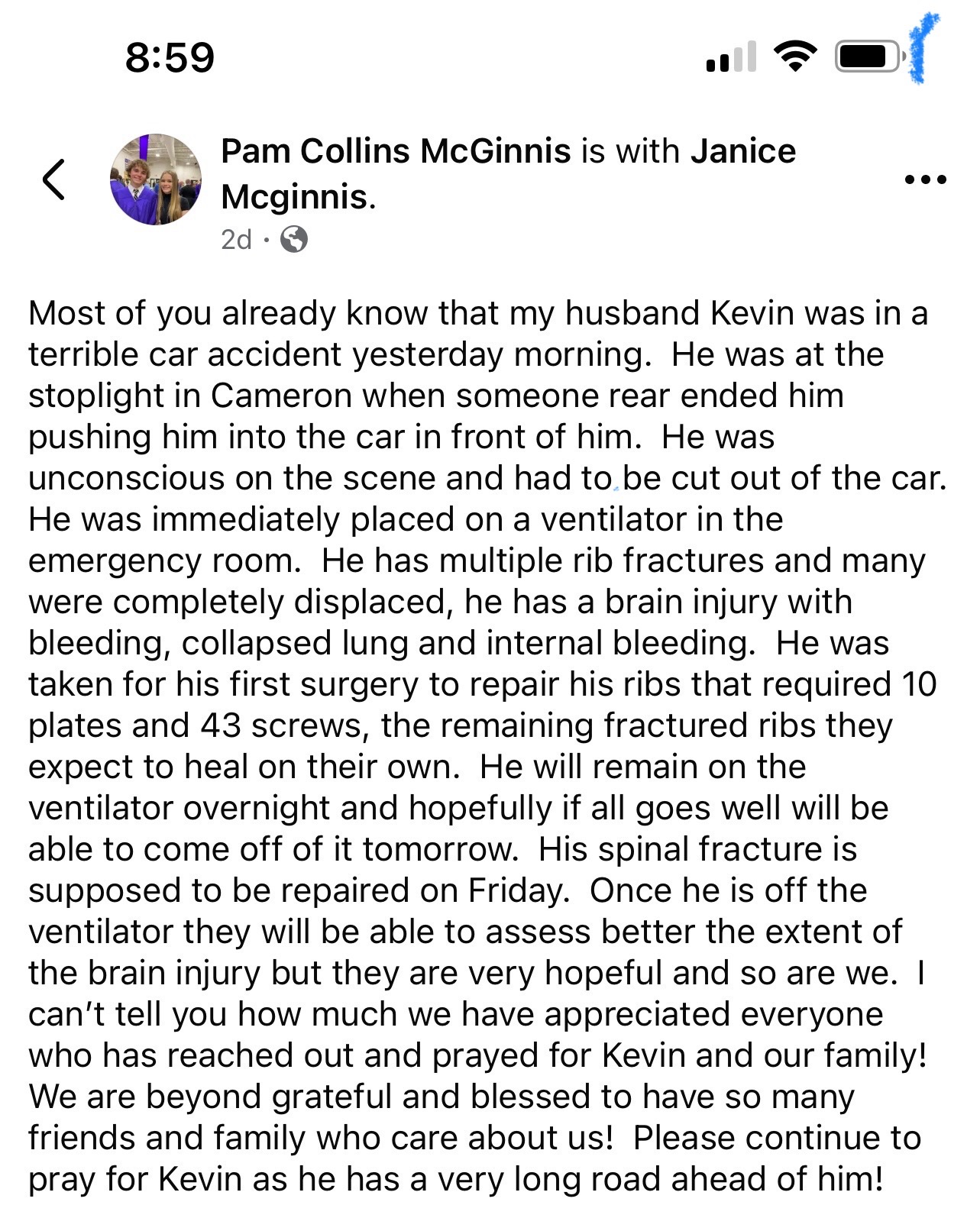 Support Kevin McGinnis's Critical Recovery campaign photo, 5 of 8