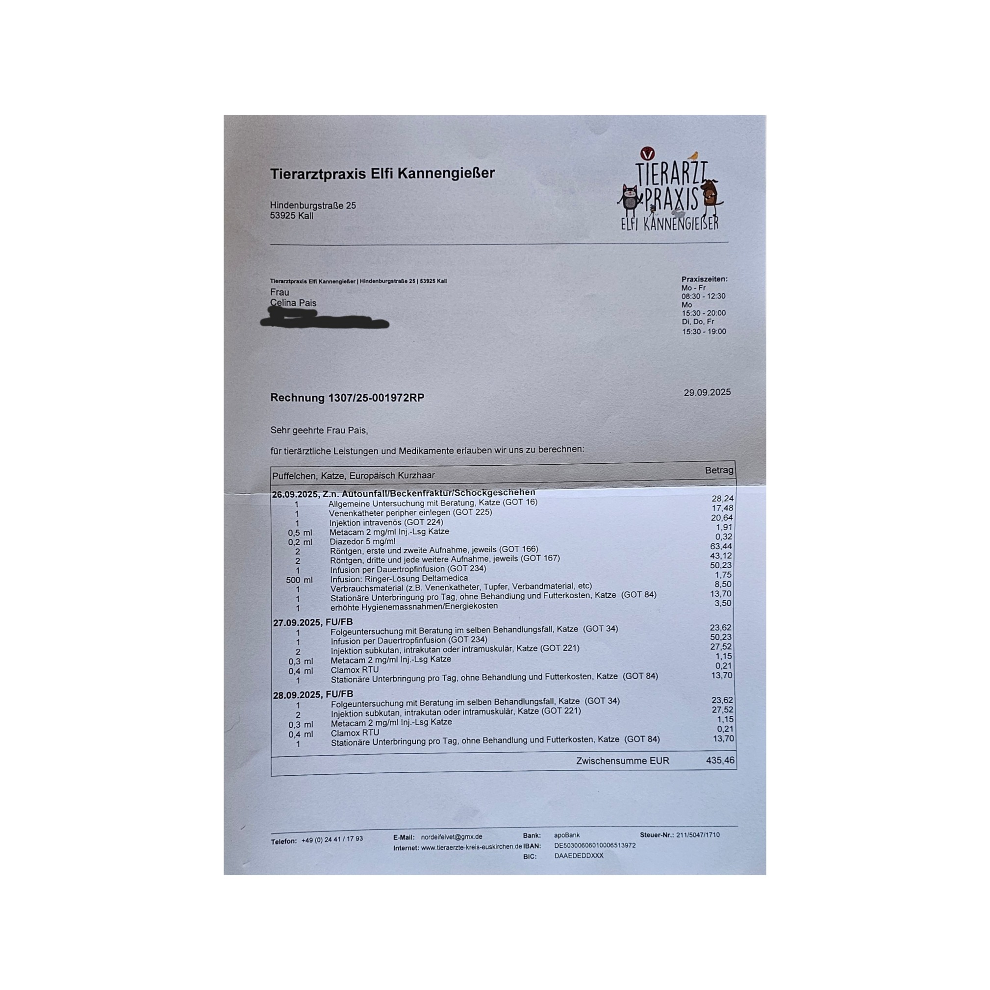 Tierarzt Rechnungen nach Becken-OP campaign photo, 5 of 8