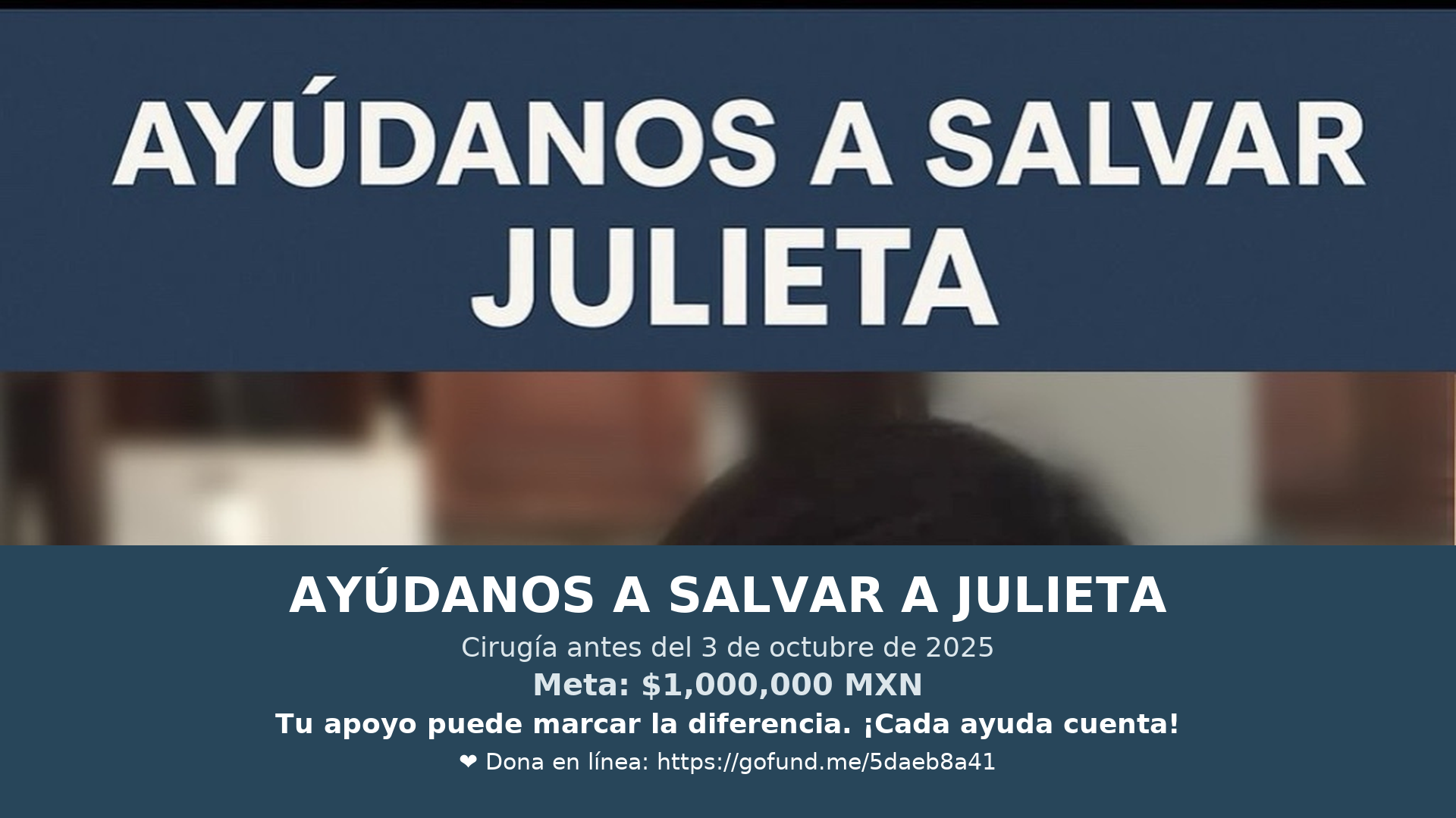 Foto de la recaudación de fondos Ayuda para la operación tumor cerebral de Julieta Vela, 2 de 6