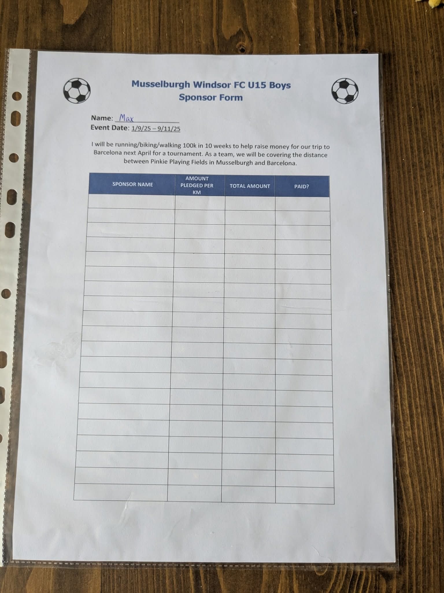 Fundraising for Musselbourgh Windsor Easter football Tour campaign photo, 5 of 7