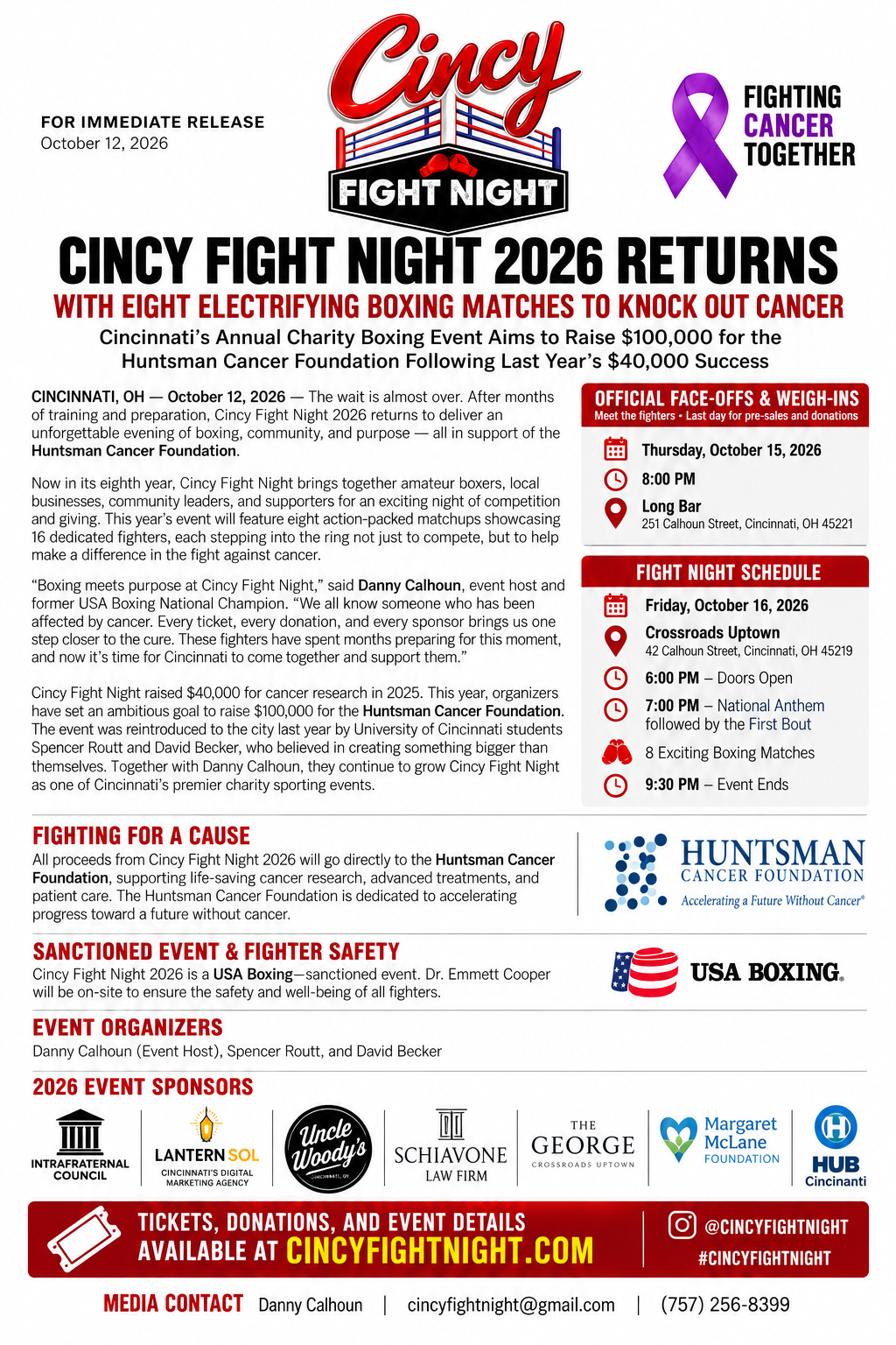 Fighting to Cure Cancer with CINCY FIGHT NIGHT campaign photo, 4 of 5
