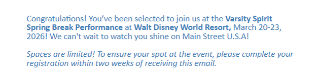 Shelby's dream of marching at Disney with Varsity Spirit! campaign photo, 2 of 5