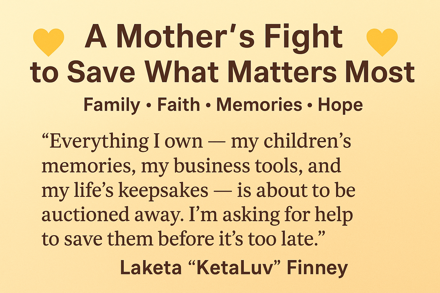 A Mother's Fight to Save What She Worked For Her Whole Life campaign photo, 2 of 4