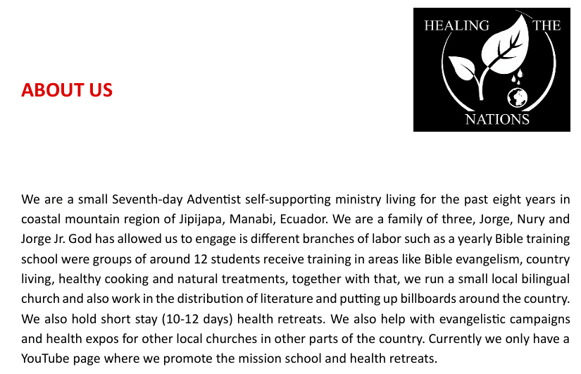 Help Build Healing Room for Ecuador Mission campaign photo, 2 of 4