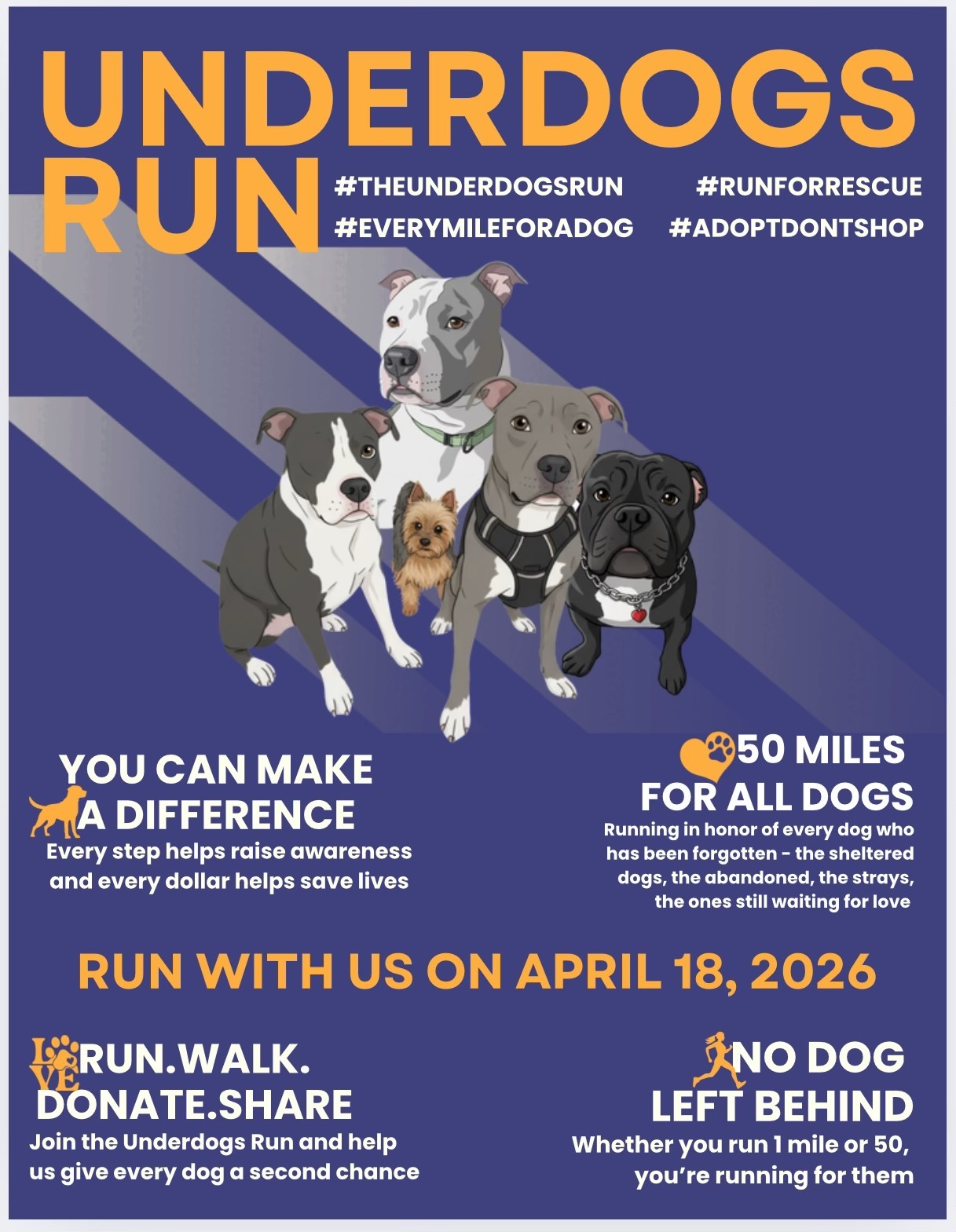 @runfortheunderdogs campaign photo, 2 of 3