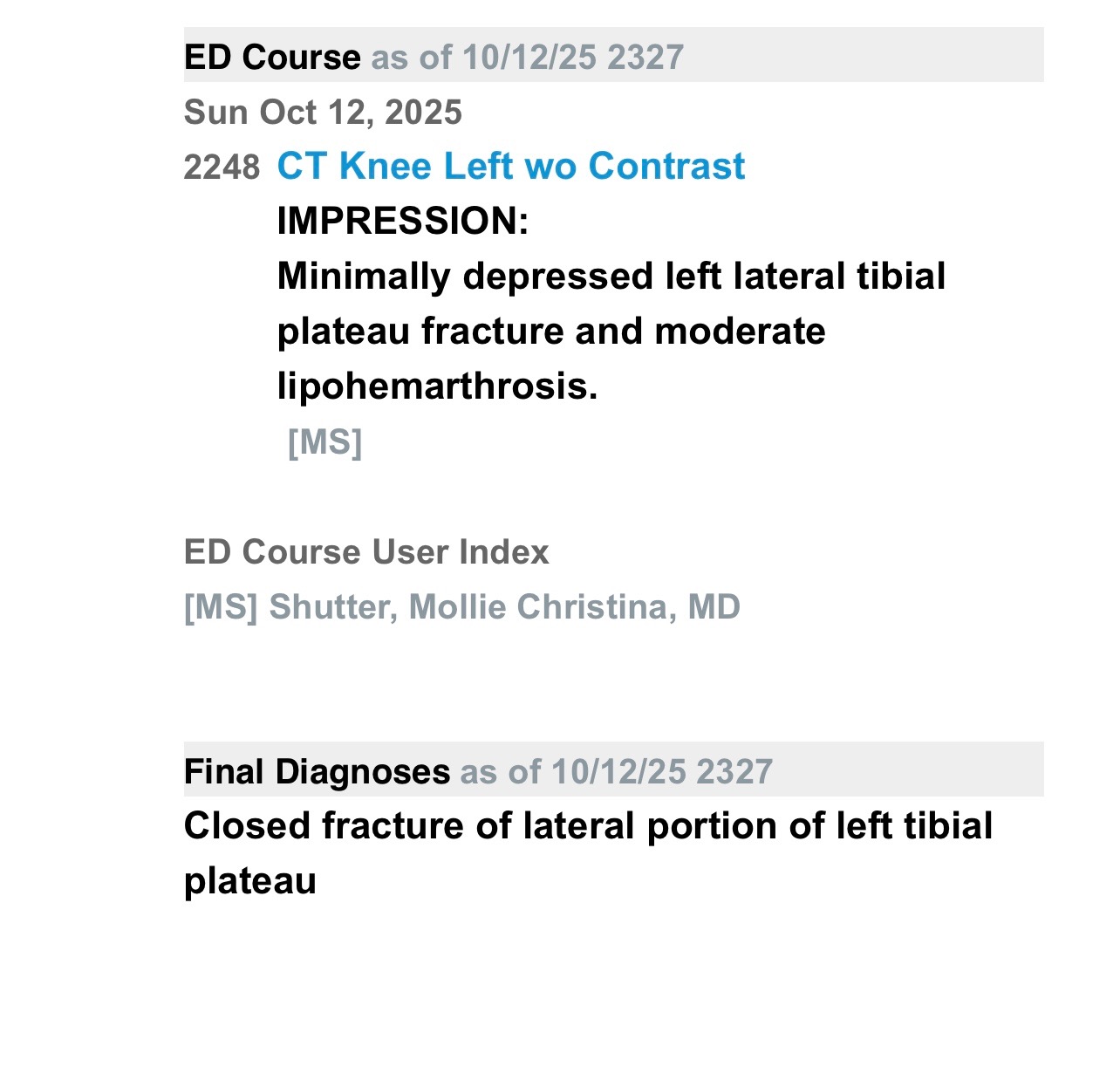 Tibial fracture surgery for Letha Brown campaign photo, 2 of 6