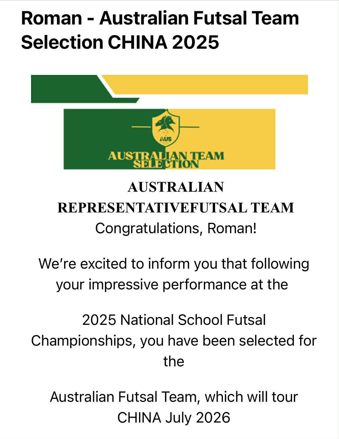 Help Roman & Leevi represent Australia in Futsal-China tour campaign photo, 5 of 8