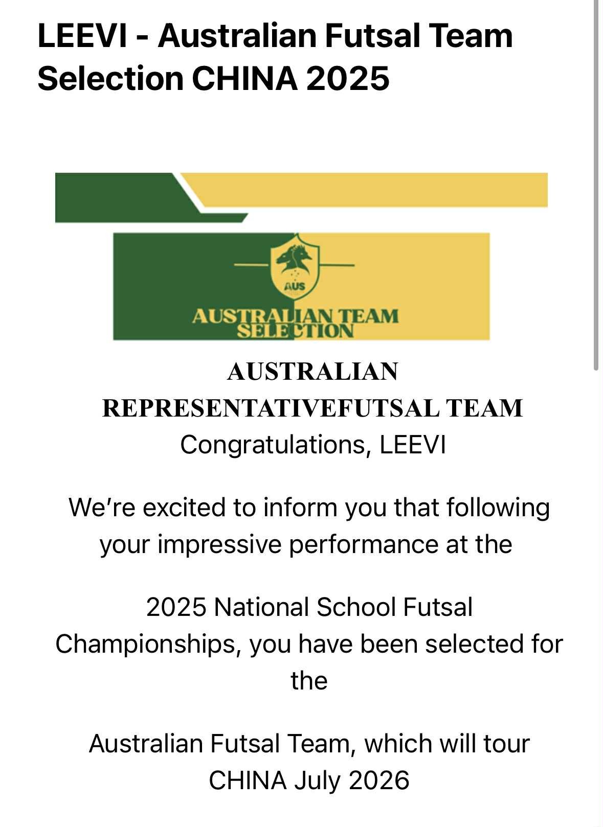 Help Roman & Leevi represent Australia in Futsal-China tour campaign photo, 6 of 8