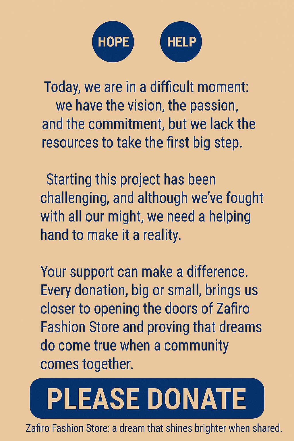 “A dream born from struggle—help me build it.” campaign photo, 4 of 5