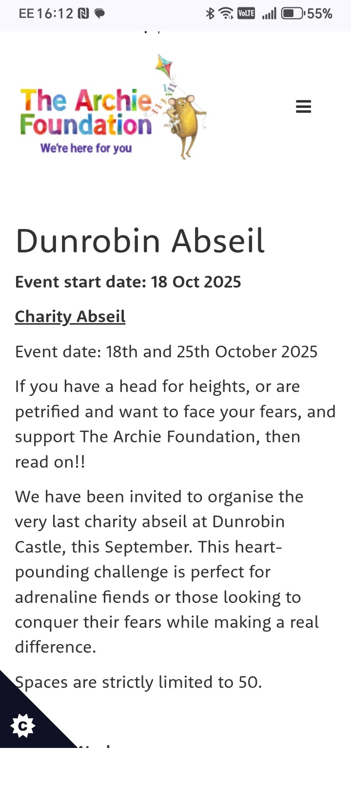 Archie absail campaign photo, 5 of 6