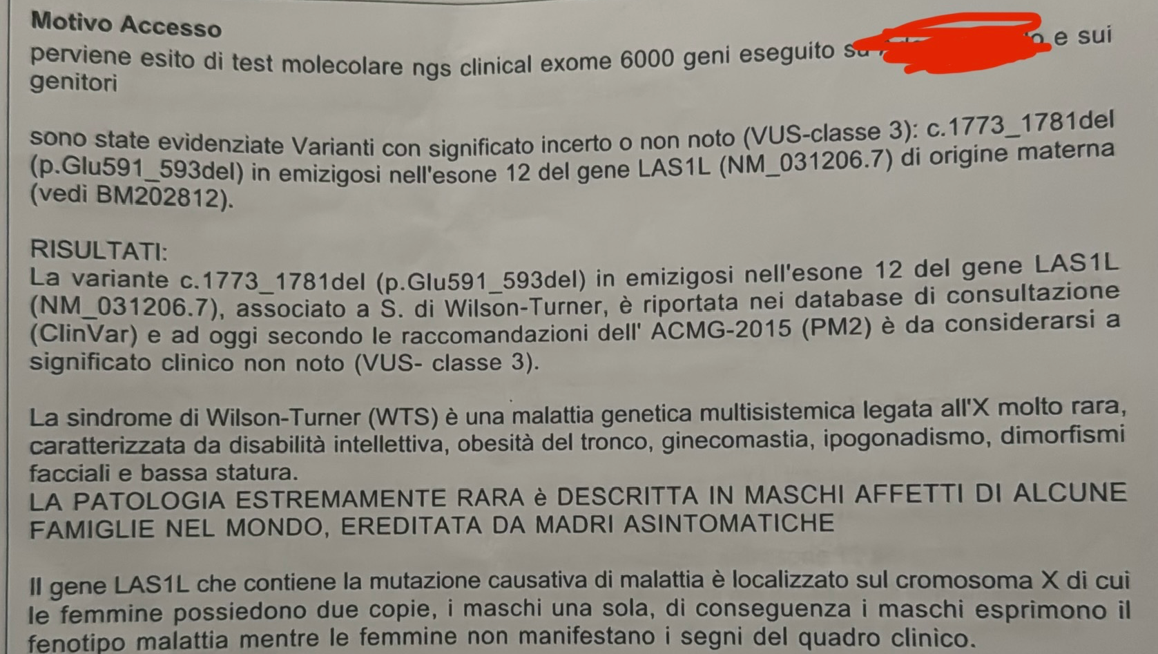 Ritardo cognitivo con malattia rara photo
