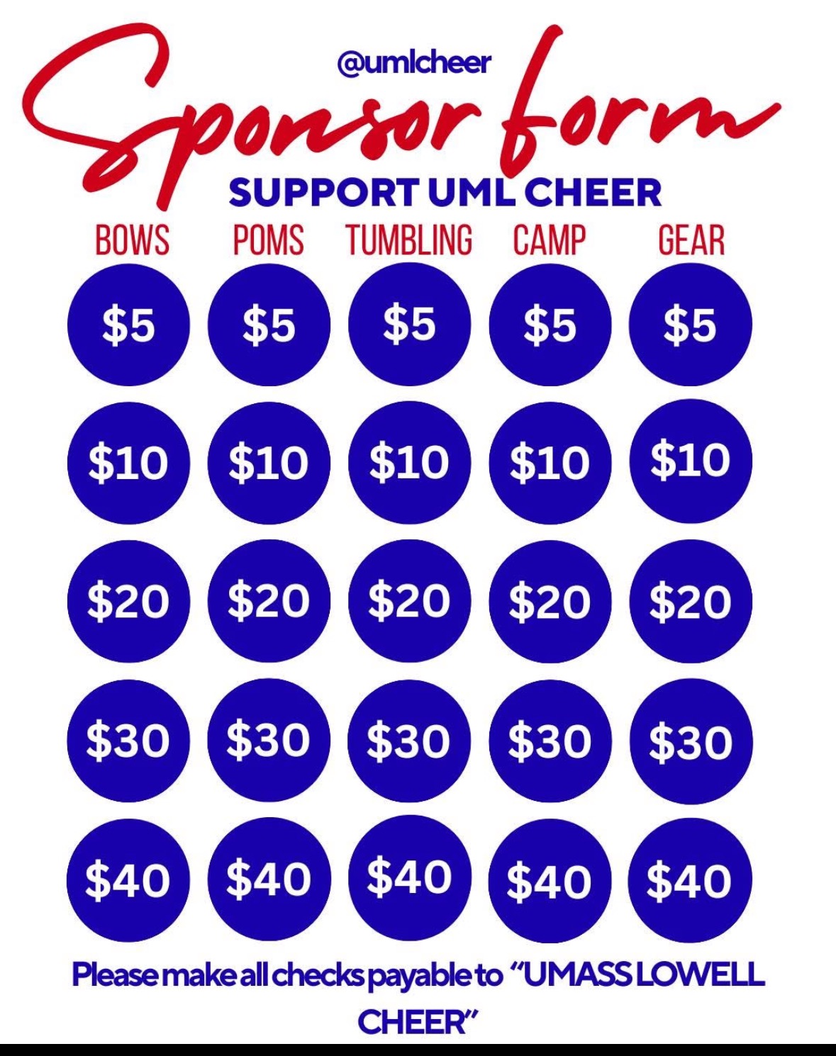 Please help the UMASS LOWELL cheerleaders campaign photo, 4 of 5