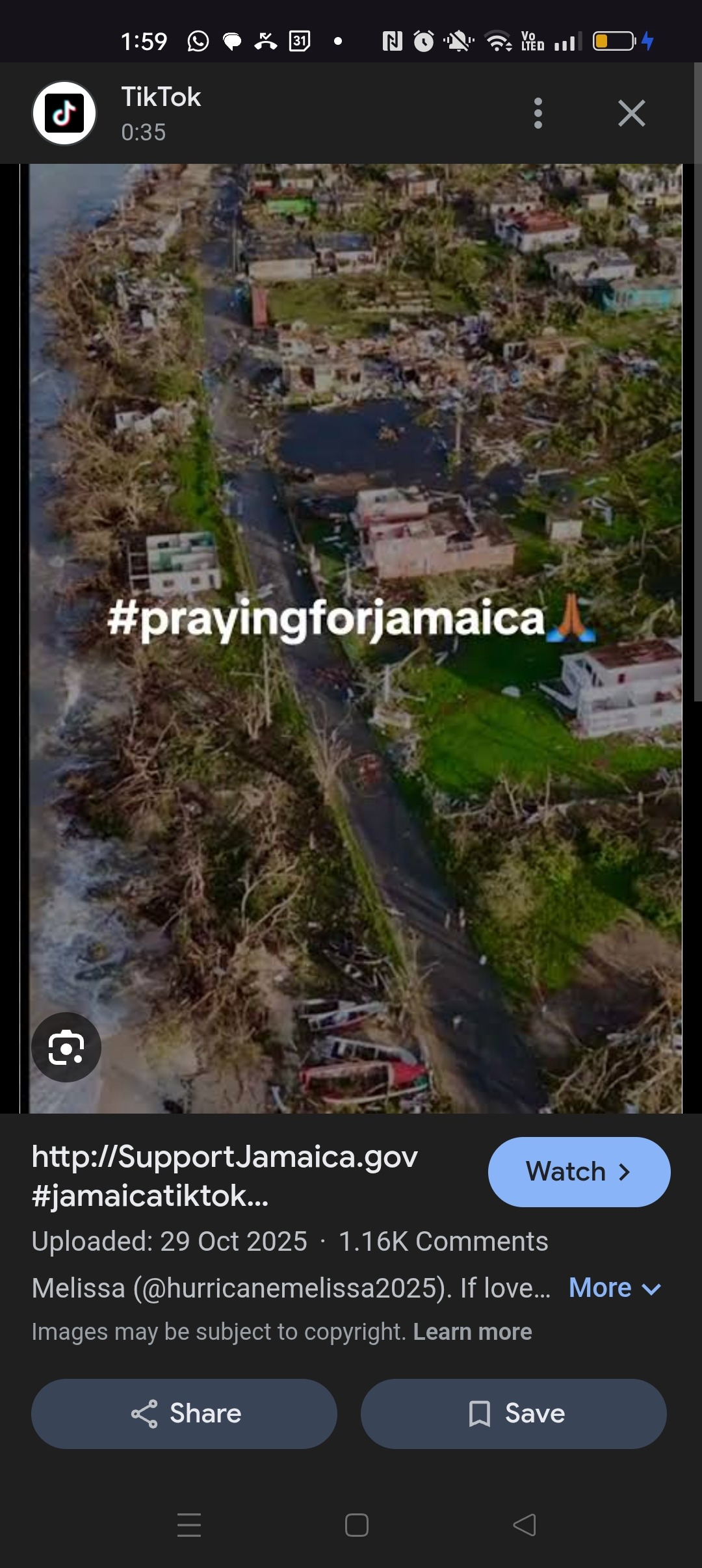 Sending love to Jamaica! - aftermath Hurricane Melissa campaign photo, 2 of 3