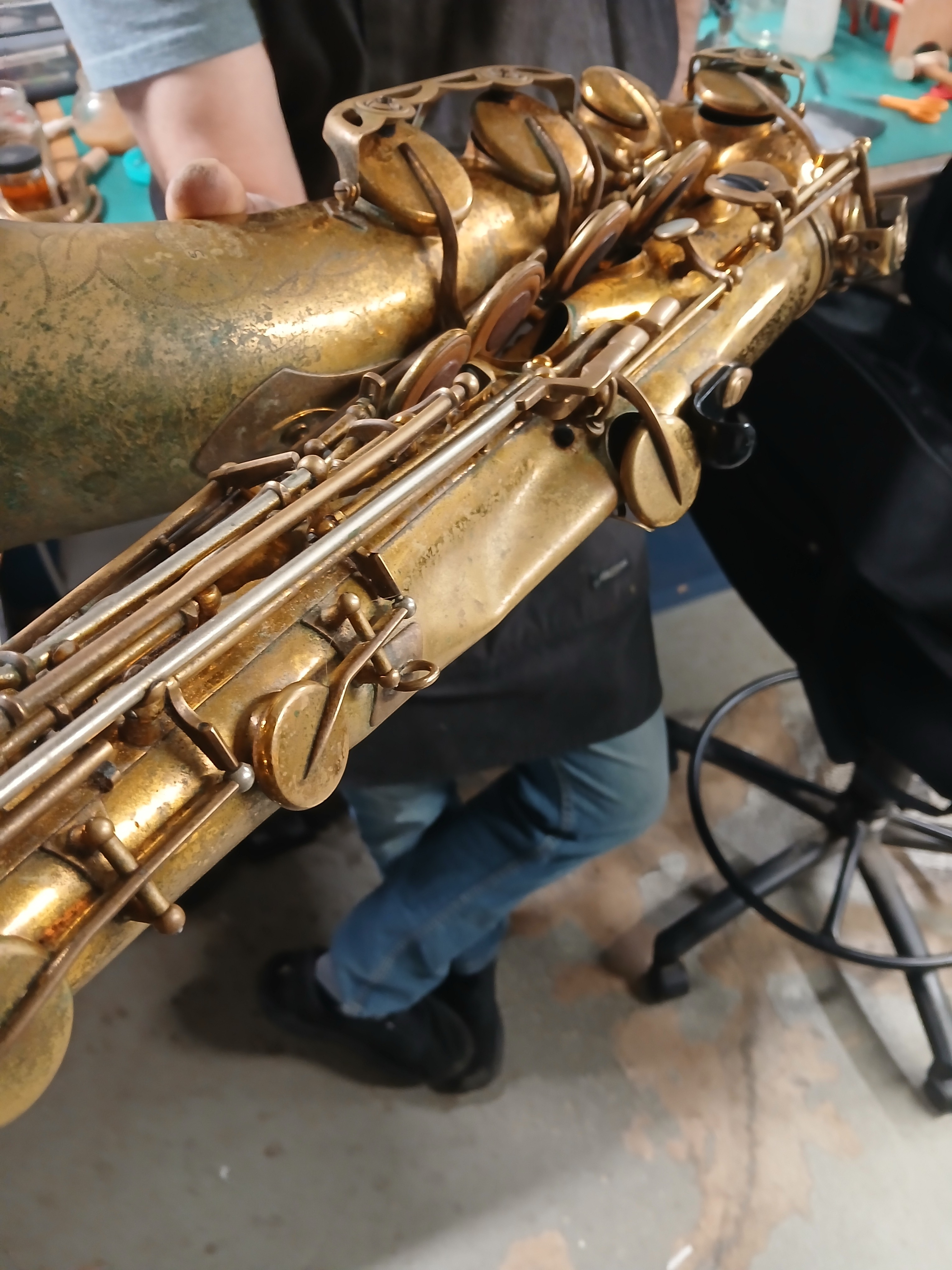 Help Jevaughn fix his vintage saxophone that was ran over. campaign photo, 2 of 5