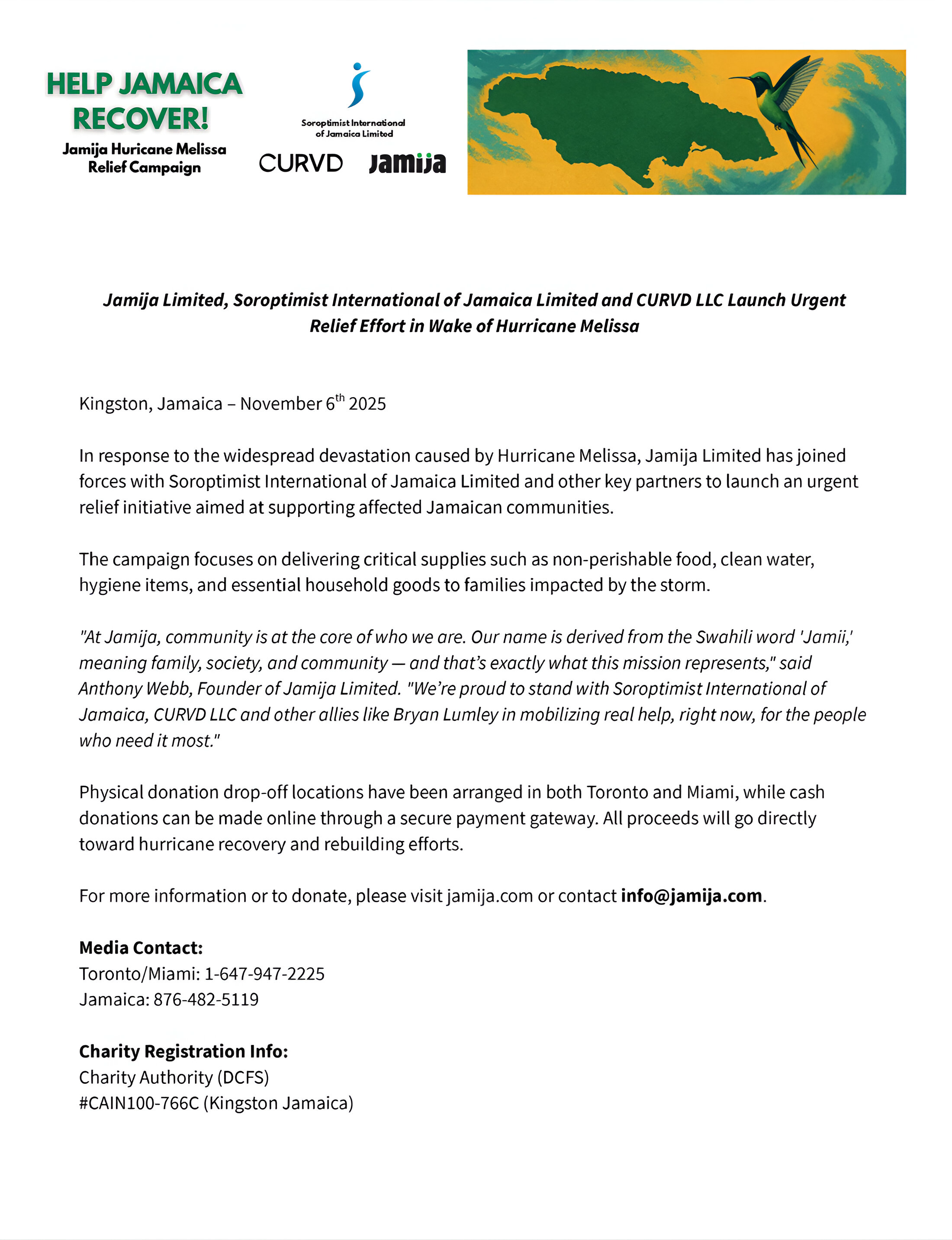 Help Jamaica Recover - Jamija Hurricane Relief Campaign campaign photo, 4 of 6