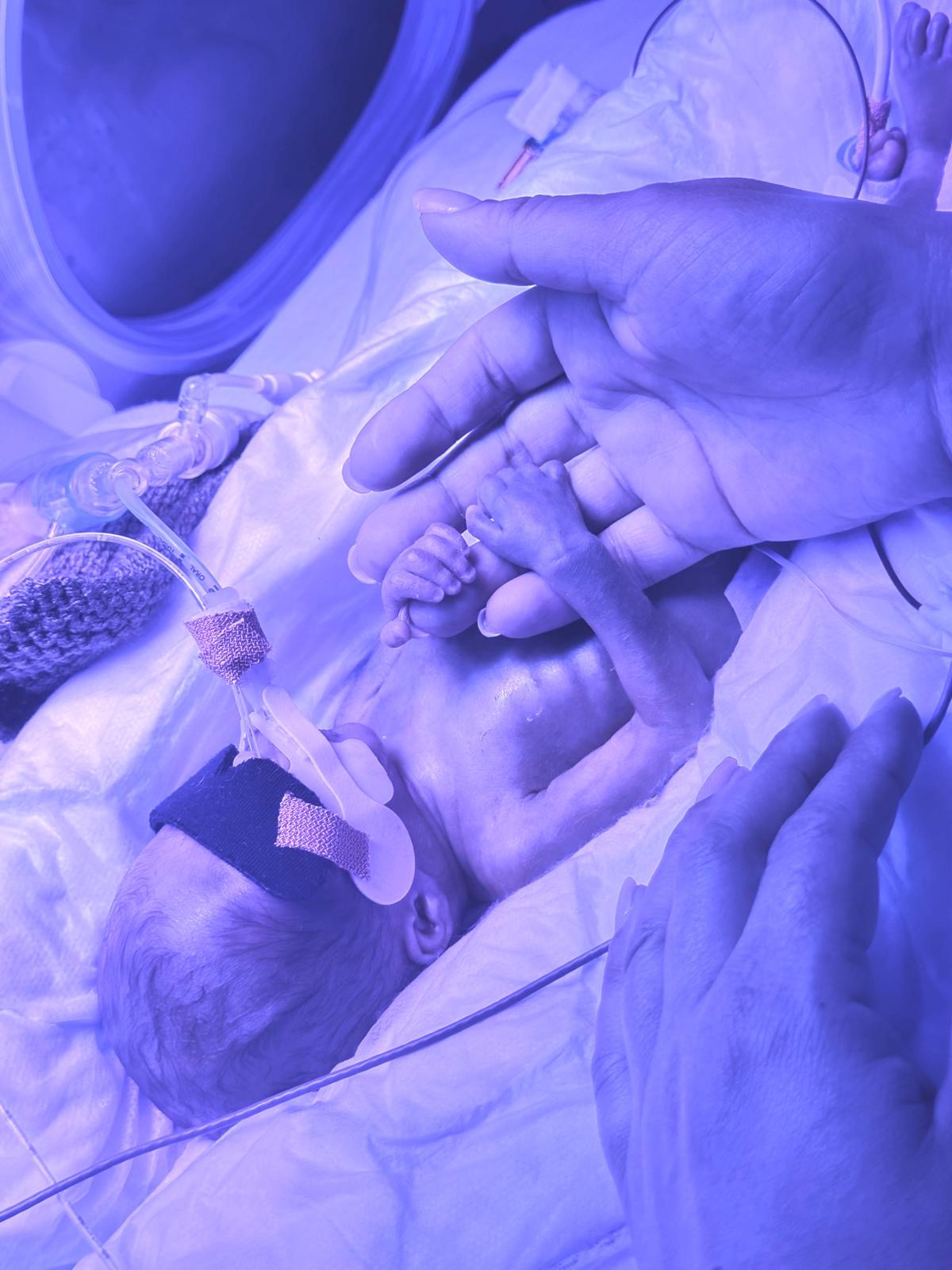 Ramona and her premature twins. campaign photo, 4 of 8