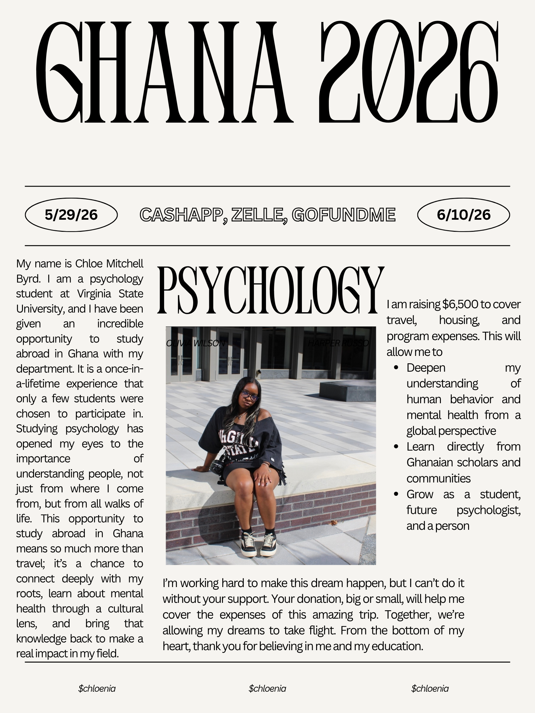 Support Chloe Mitchell Byrd's Study Abroad in Ghana campaign photo, 2 of 4