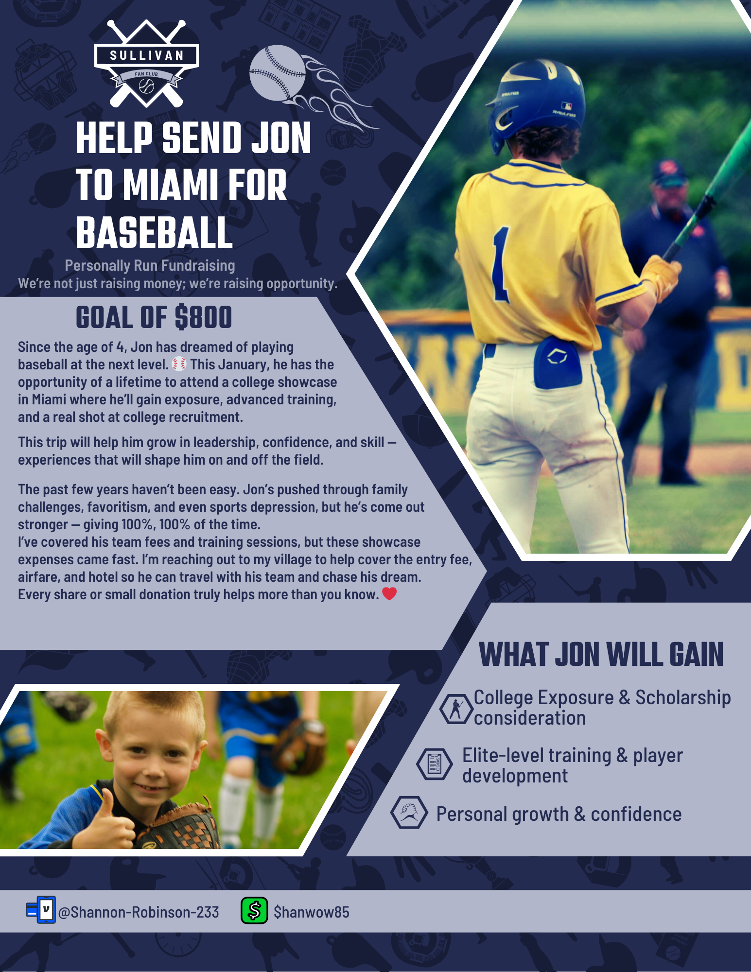 Help Send Jon to Miami for a College Baseball Showcase! campaign photo, 5 of 6