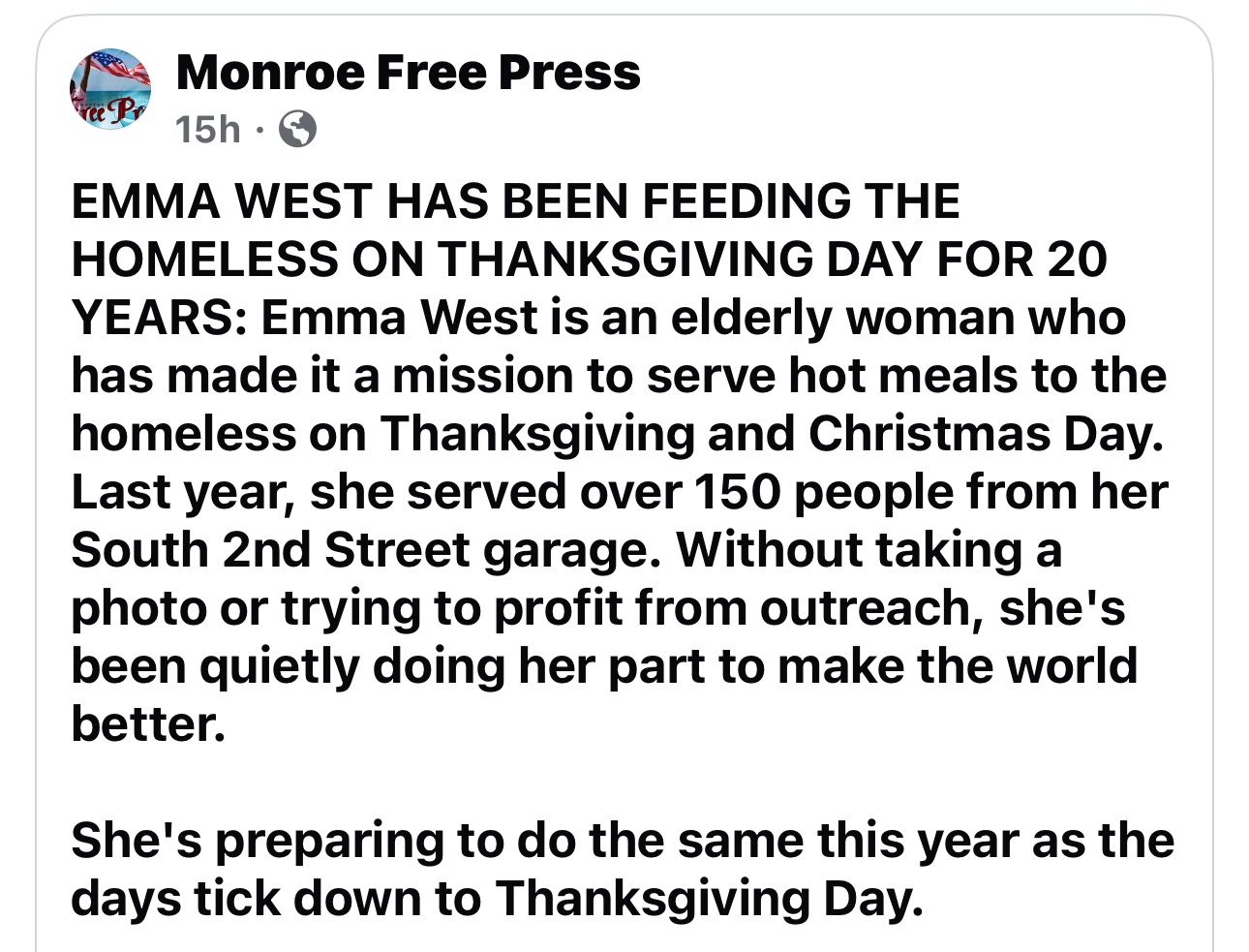 Support Emma West's Holiday Meal Tradition campaign photo, 2 of 4