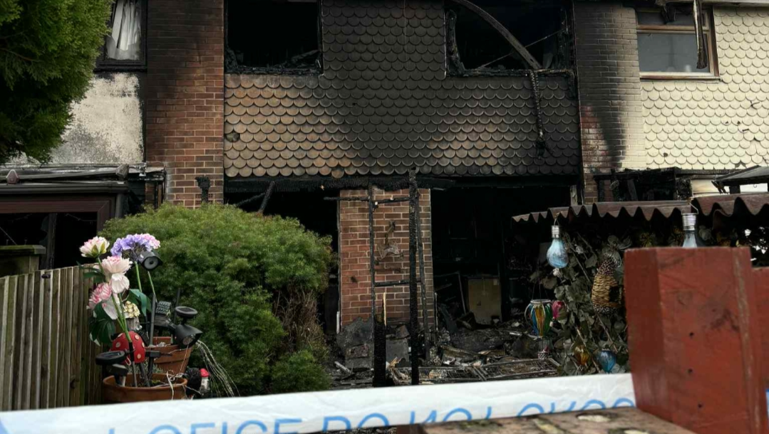 Debs, Stefan & Kelsey after house fire yate