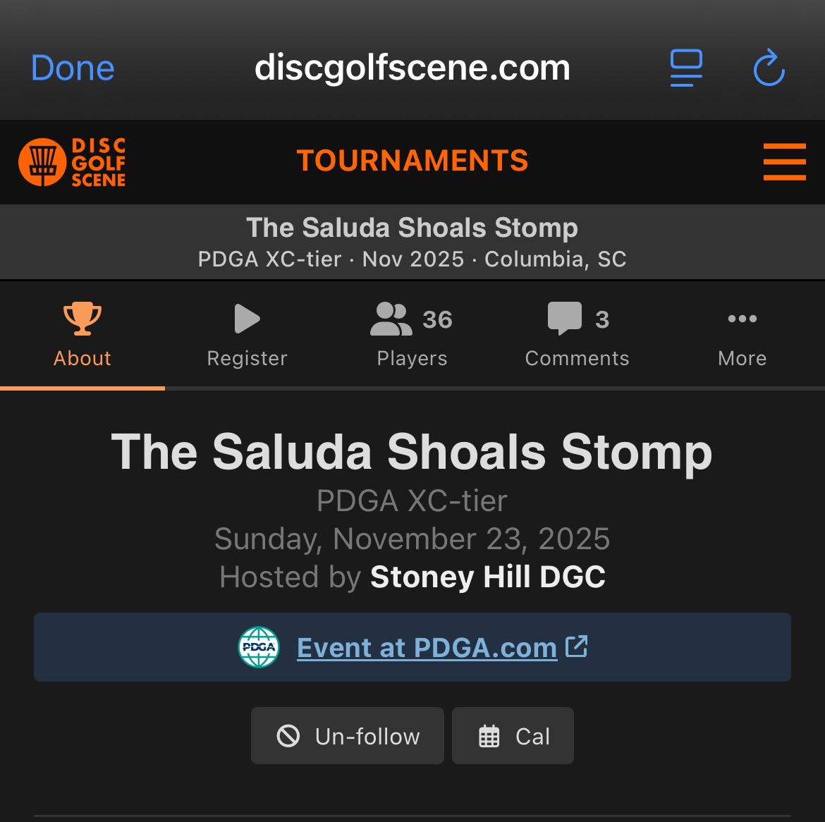 Support Saluda Shoals DGC Tee Pads campaign photo, 4 of 5