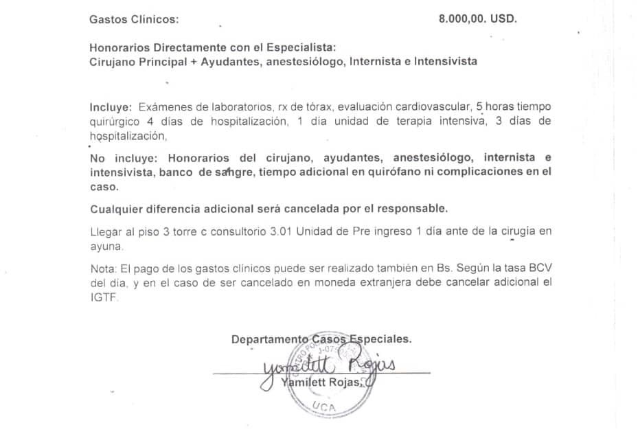AYUDA PARA CIRUGIA CARDIOVASCULAR DE LUIS UZCATEGUI. campaign photo, 6 of 7