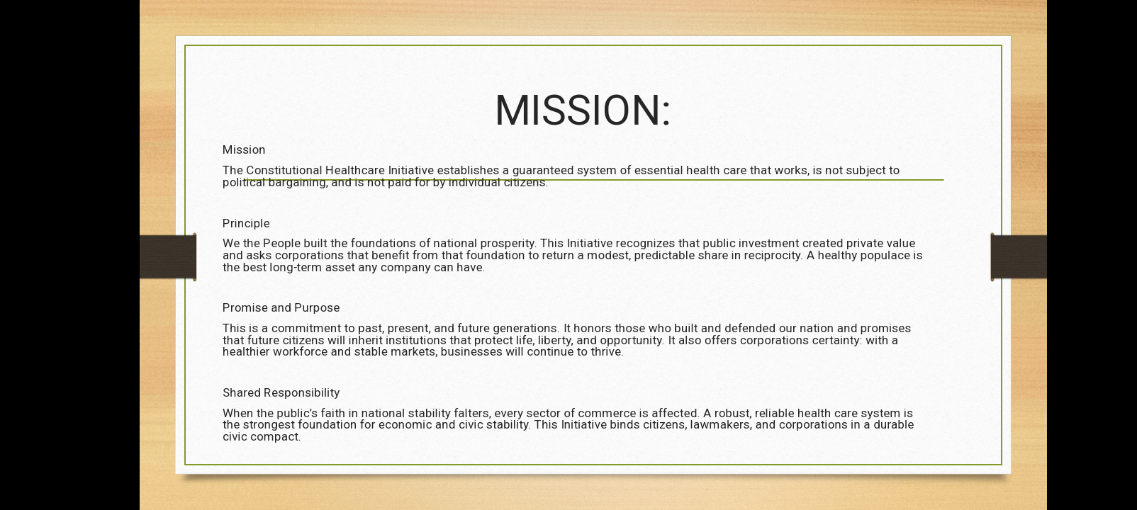 CONSTITUTIONAL HEALTHCARE INITIATIVE campaign photo, 5 of 7
