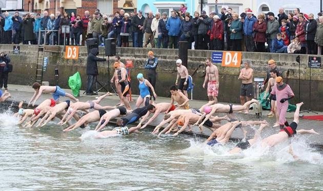 The cold swim to give back: UHD's Oncology Department campaign photo, 2 of 4