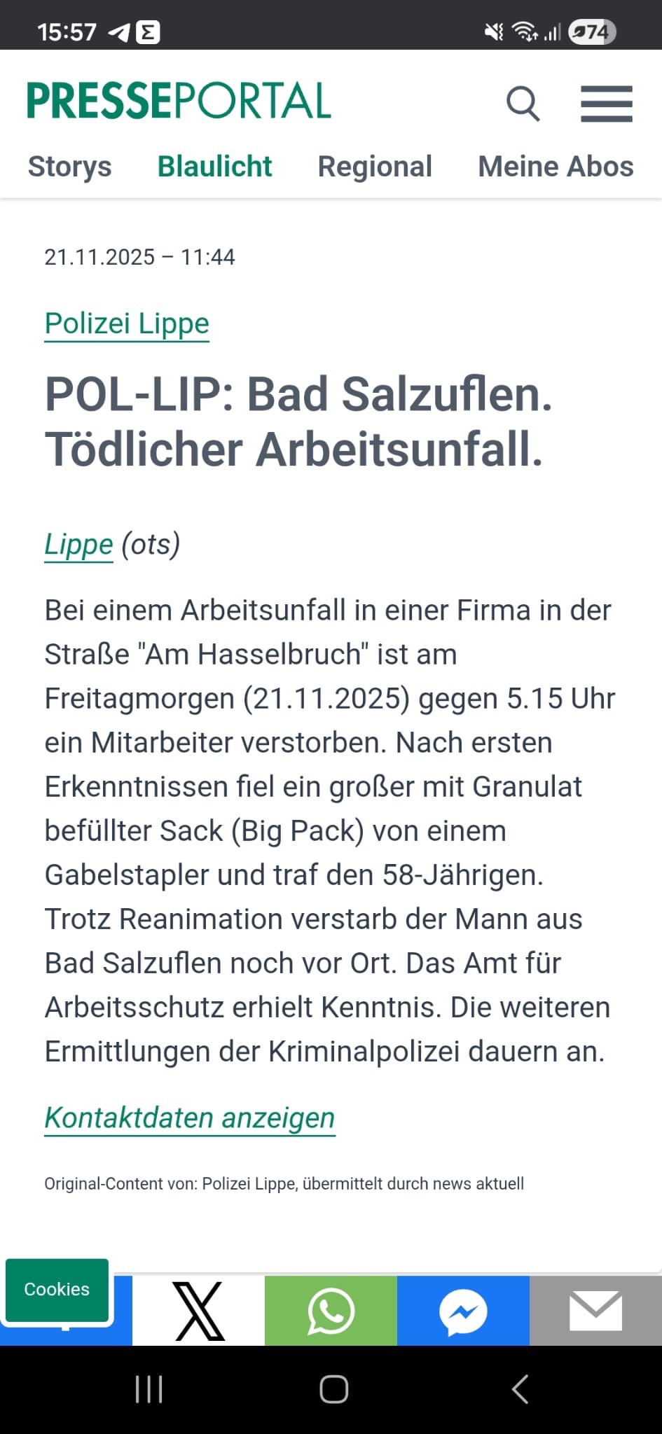 Jakob Ginter - tödlicher Arbeitsunfall campaign photo, 2 of 3