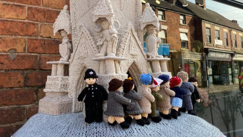 Syston Knitting Banksy- £3,500 for a decommissioned Post box photo