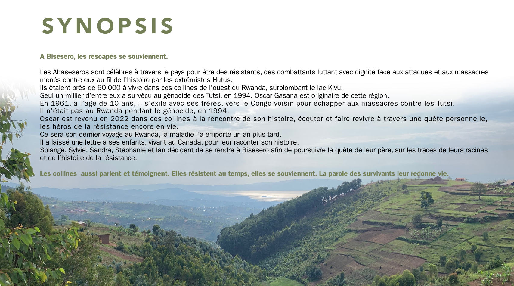 Finaliser le Film doc  "Bisesero La résistance des collines" campaign photo, 6 of 7