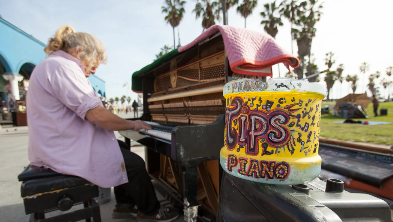 Support Nathan 'The Piano Man' of Venice