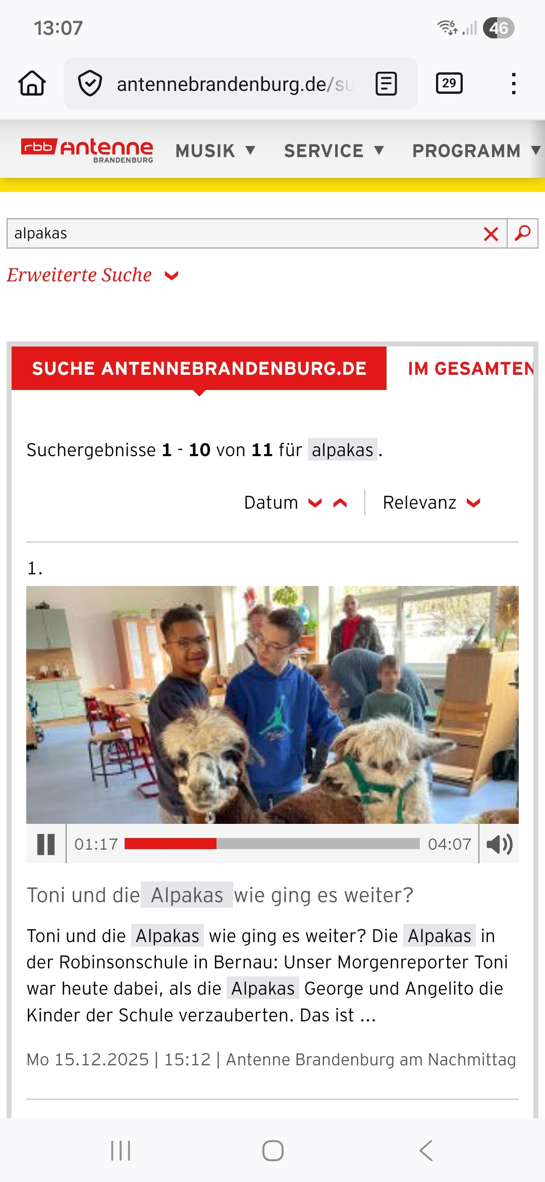 Alpakas im Klassenzimmer - Robinsonschule Bernau campaign photo, 5 of 8