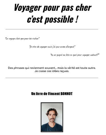 Rédaction de mon livre: Voyager pour pas cher c'est possible campaign photo, 2 of 4