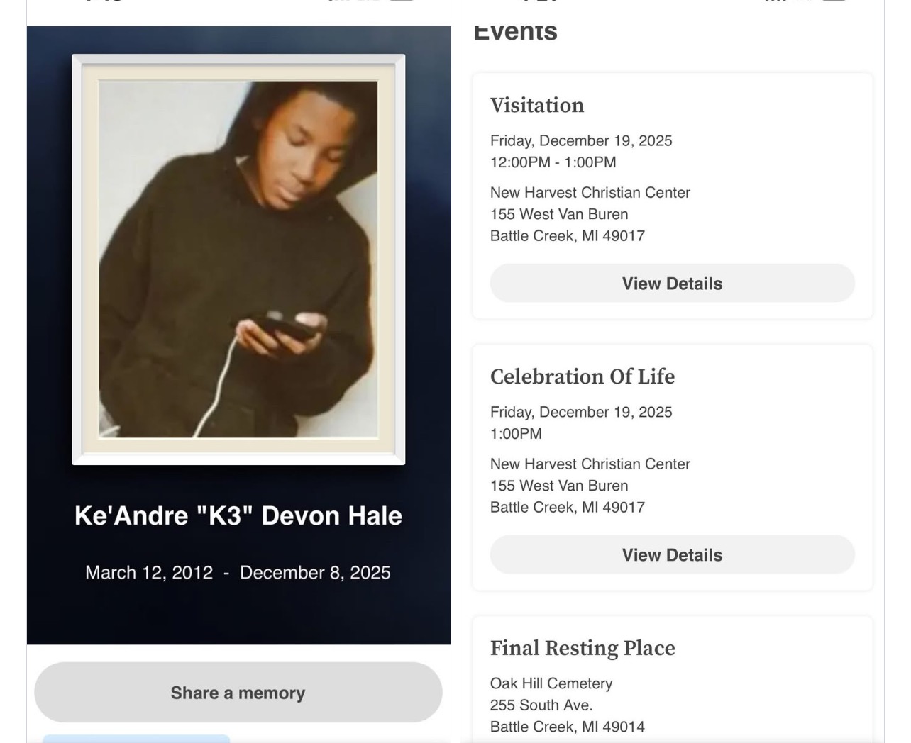 Honoring KeAndre’s Memory with Love campaign photo, 2 of 4