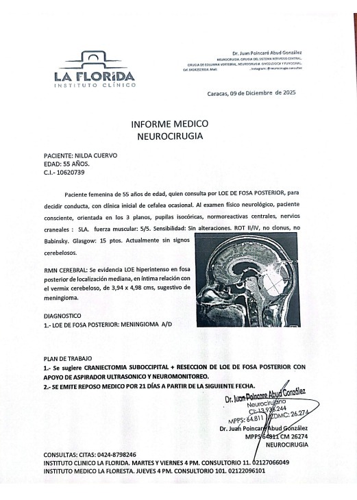 ¡Ayúdanos a financiar la cirugía cerebral de Nilda Cuervo! campaign photo, 4 of 8