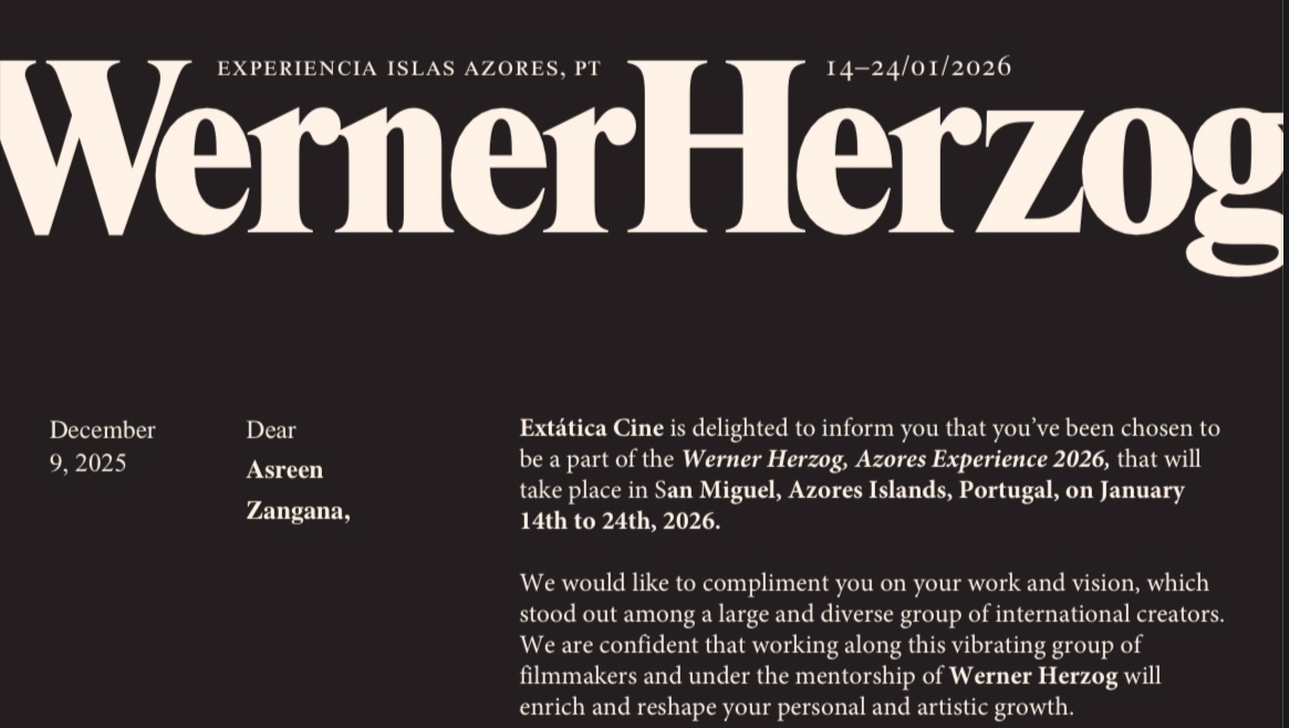 Support Asreen’s Dream Mentorship with Werner Herzog photo