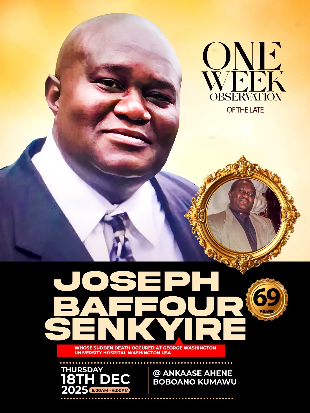 A Loving Farewell for Joseph Baffour Senkyire campaign photo, 2 of 4