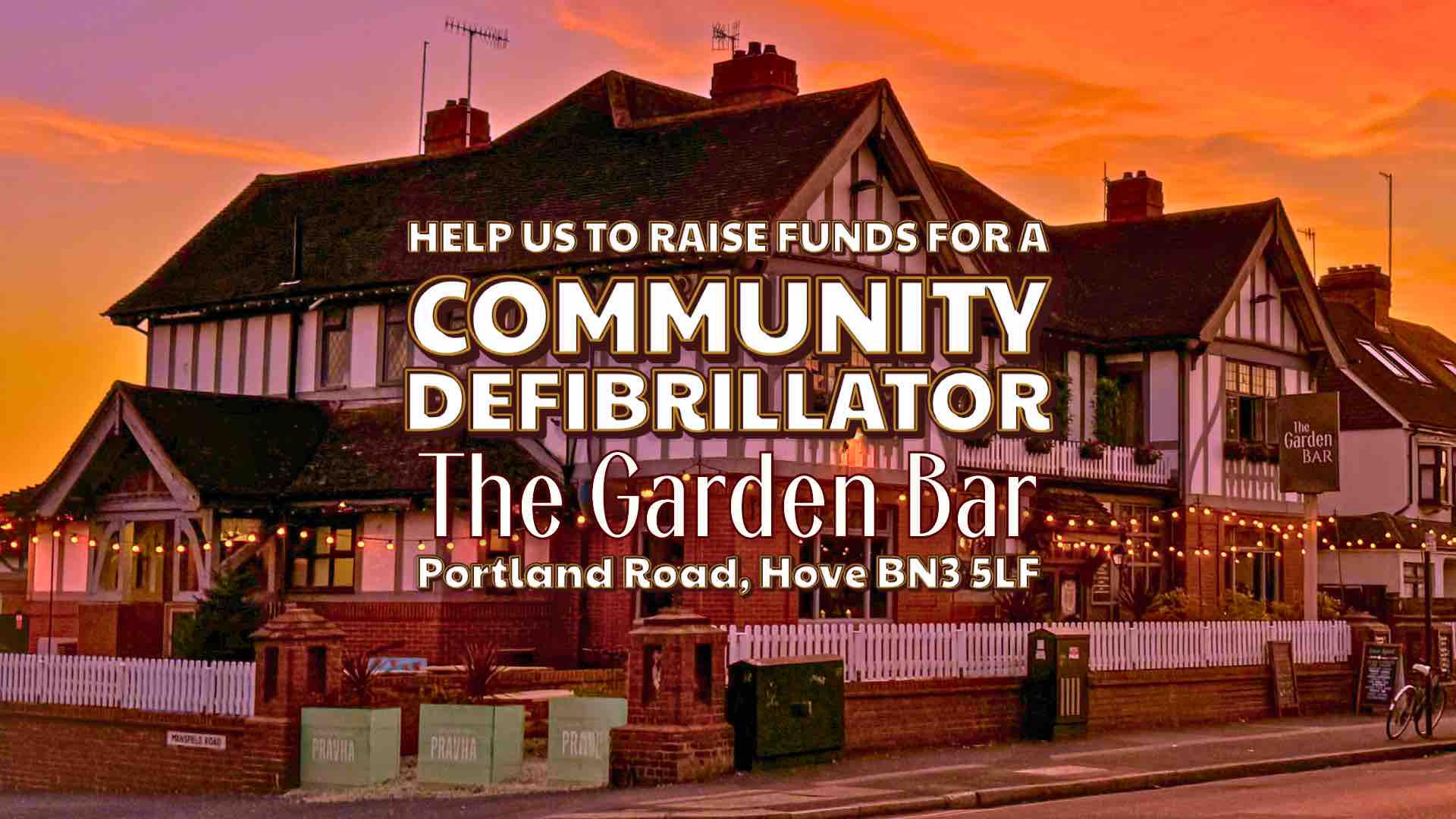 Raising funds for a Defibrillator at The Garden Bar, Hove campaign photo, 2 of 4