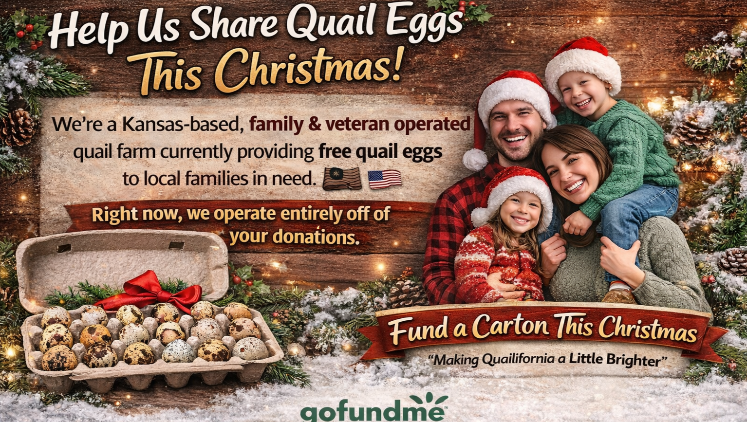 Fund a Carton of Quail Eggs $1 Dollar- 1 Dozen to a Family photo