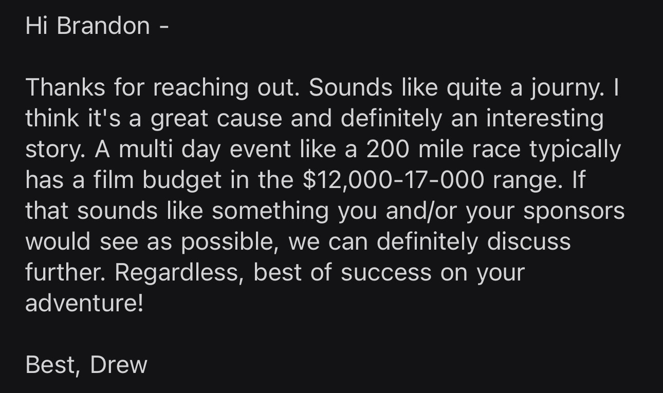 Help Film Brandon's 200-Mile Run for Charity campaign photo, 2 of 5