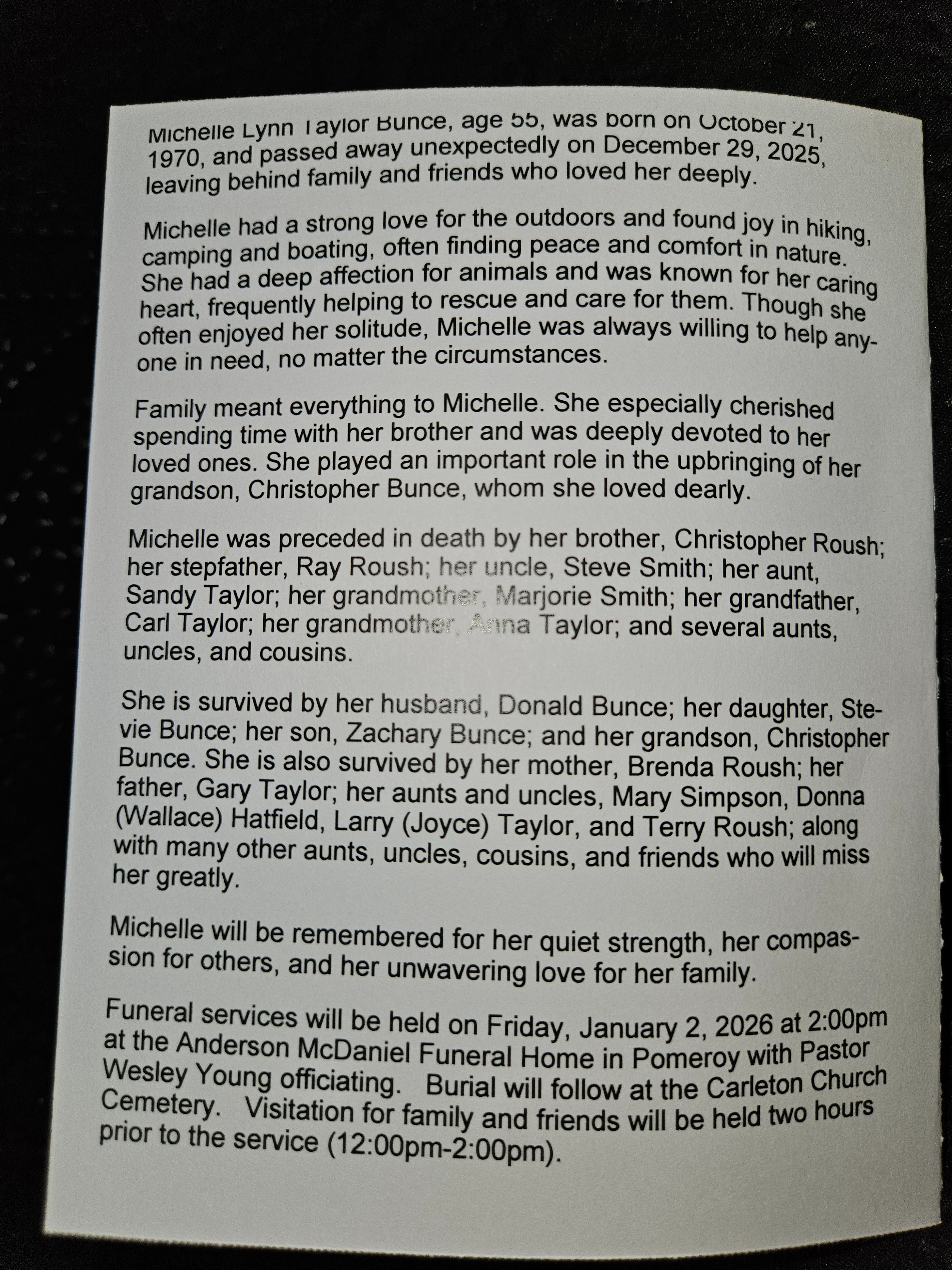 Fundraiser by Stevie Bunce : Honoring Michelle Bunce in pomeroy