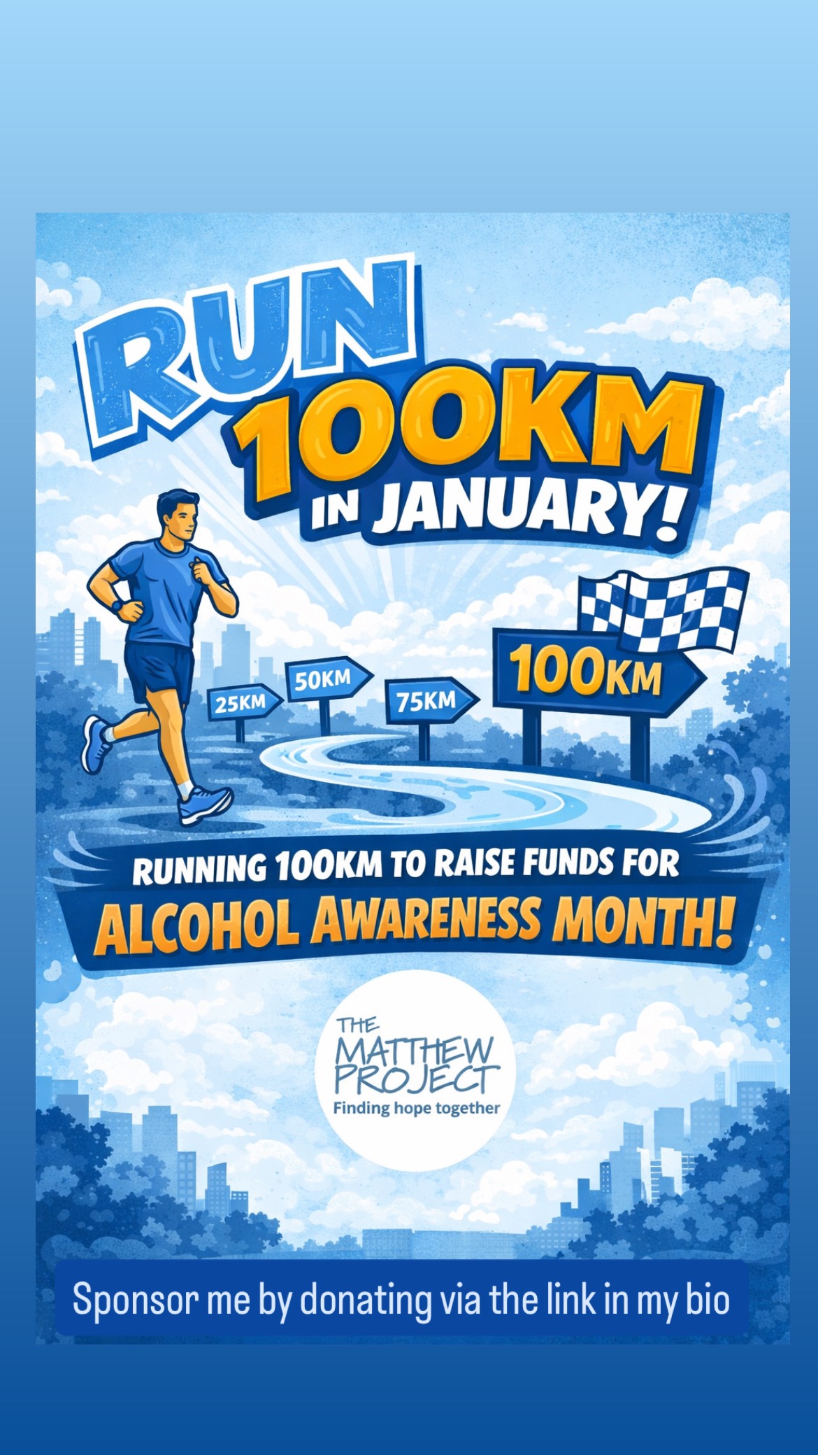 Running 100km in January for Alcohol Awareness Month campaign photo, 2 of 4