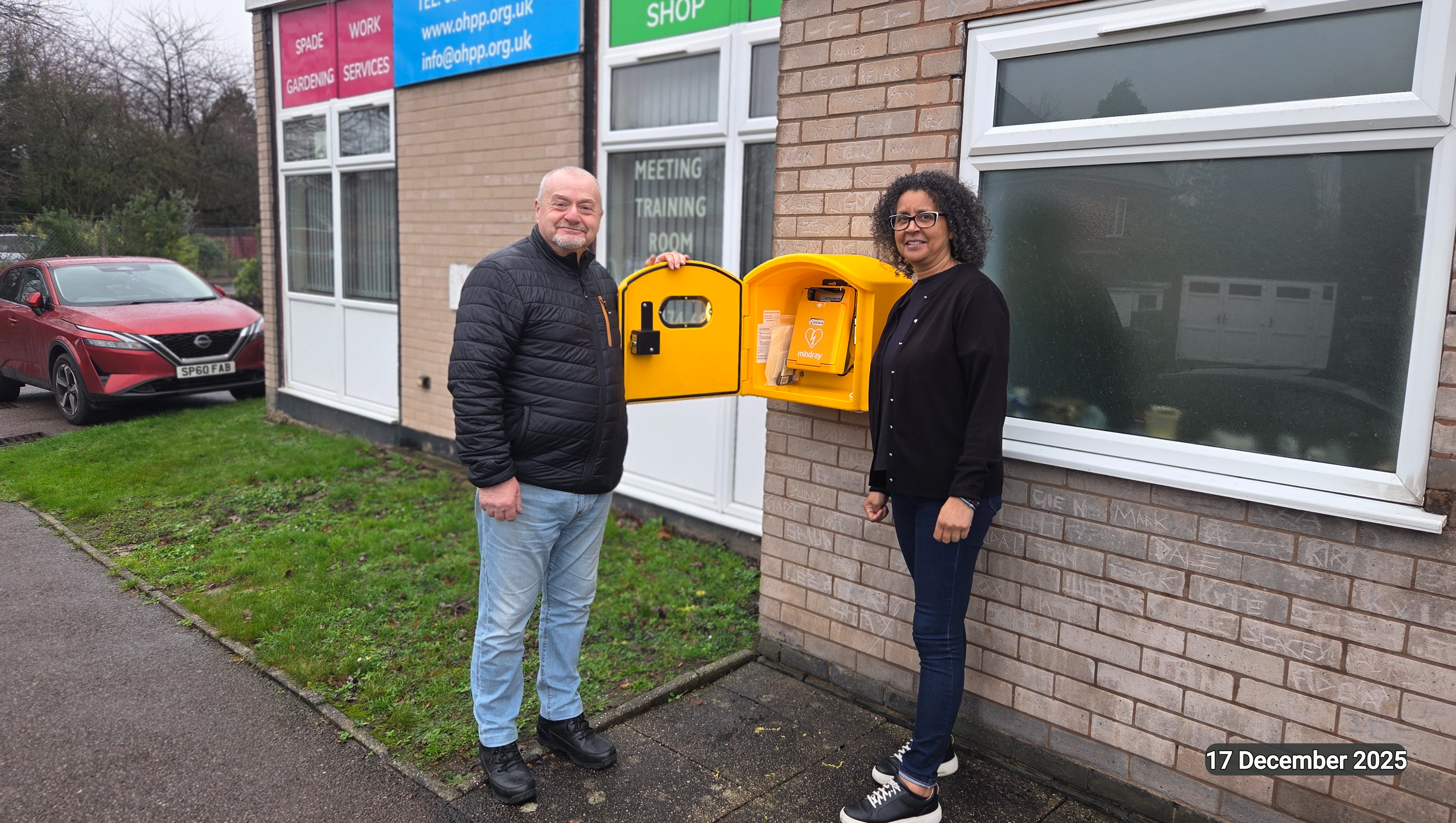 Community Emergency Defibrillator equipment & bleed kits photo