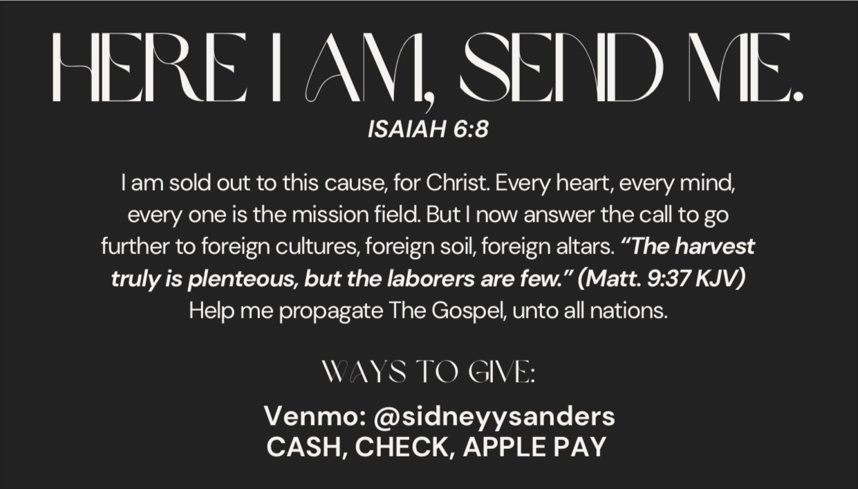 Help Sidney Spread The Gospel Worldwide campaign photo, 7 of 8