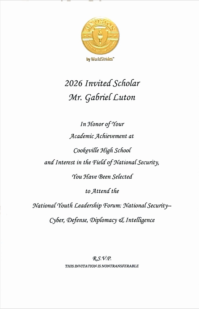 Help Gabriel Attend National Security Forum campaign photo, 4 of 6