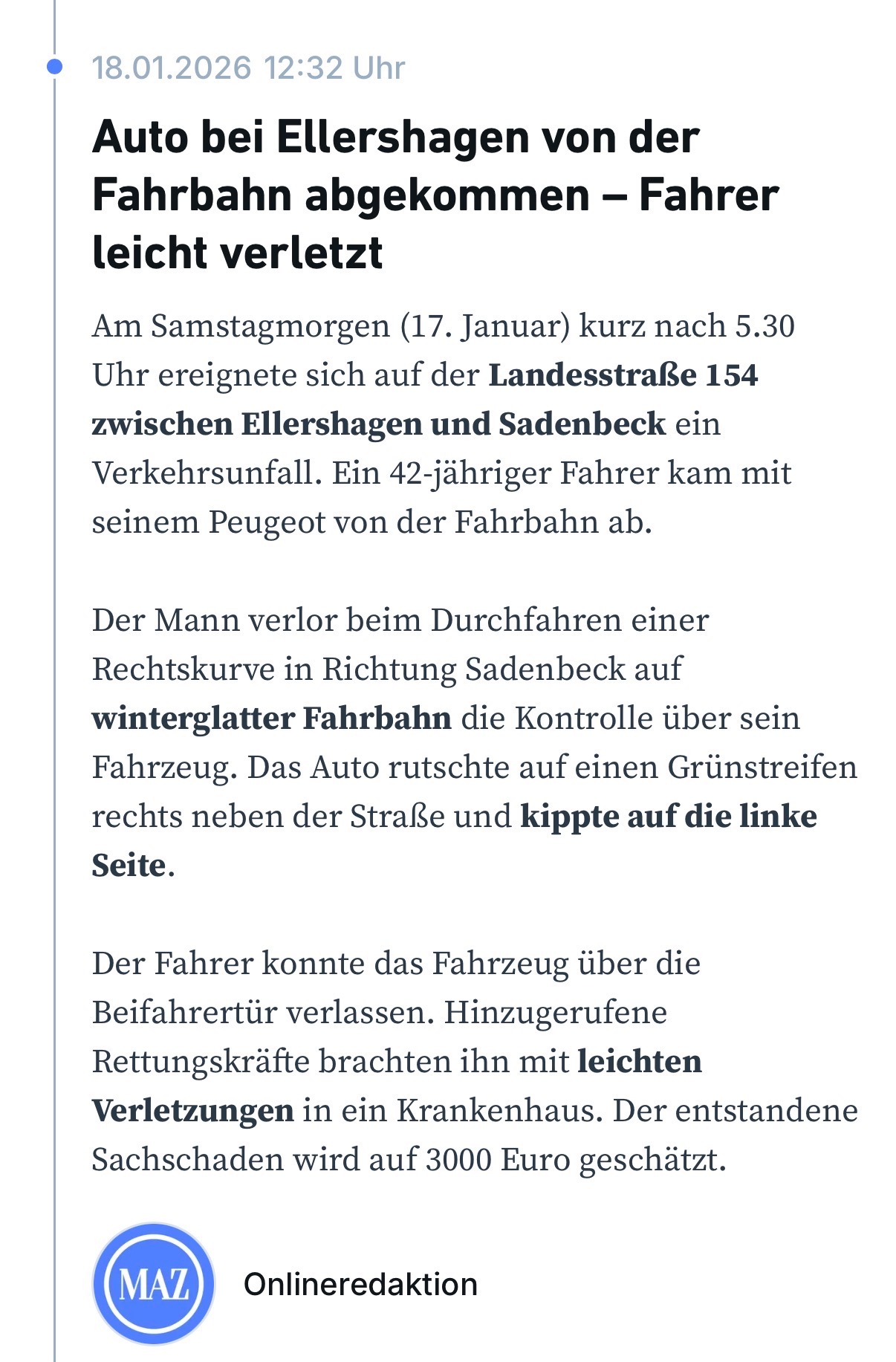 Hilfe nach Glatteisunfall für Feuerwehrmann campaign photo, 4 of 5