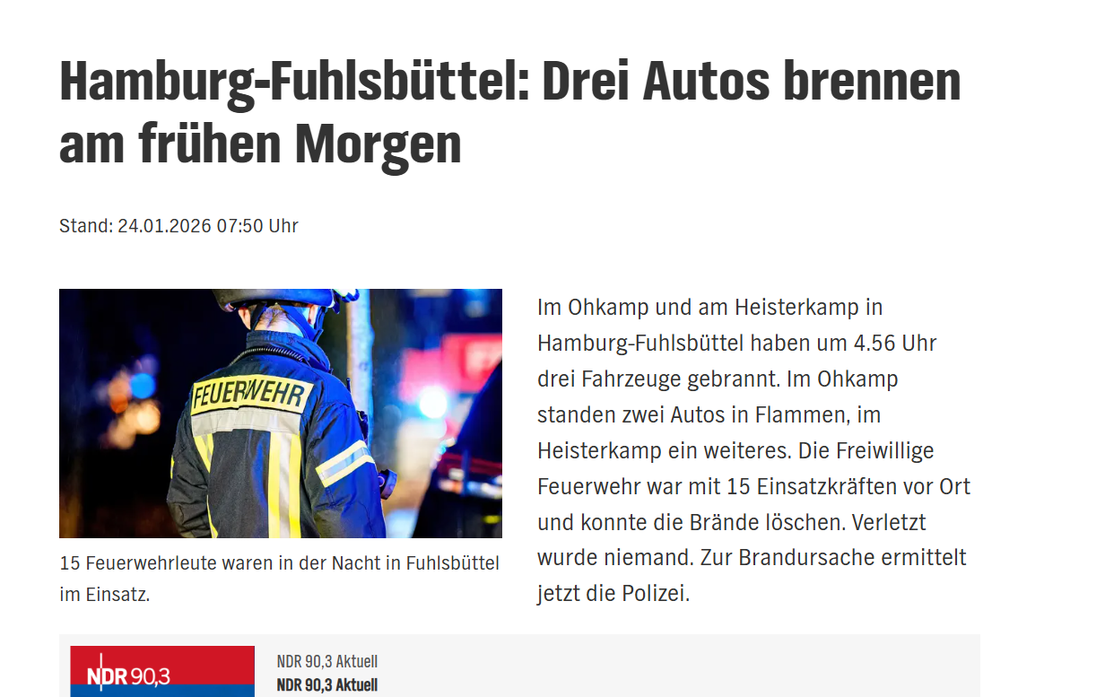 Auto benötigt. Brandstifter haben es angezündet campaign photo, 2 of 3